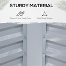 Outsunny Raised Garden Bed with Greenhouse, Steel Planter Box with Plastic Cover