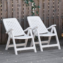 Outsunny Folding Chairs Set - White