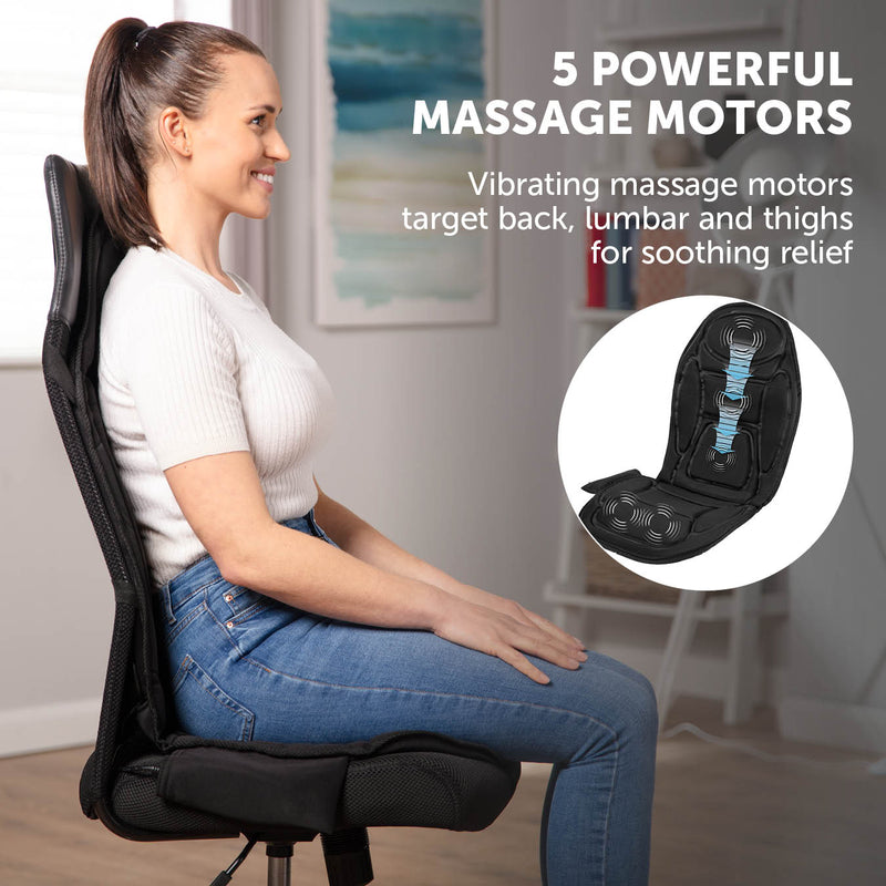 Carmen Massage Vibration Massage Seat Cushion with Heat Black