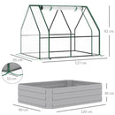 Outsunny Raised Garden Bed with Greenhouse, Steel Planter Box with Plastic Cover