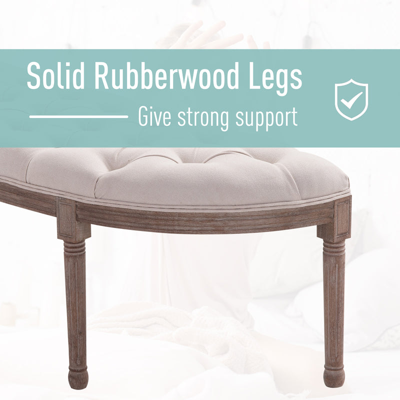 HOMCOM Half-Circle End Bench Footstool