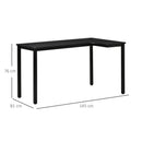 HOMCOM L-Shaped Corner Desk Wood Large PC Gaming Desk 145 x 81 x 76cm Black