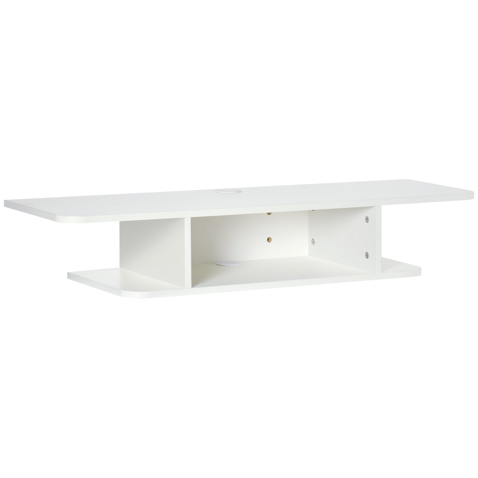 HOMCOM Wall Mounted TV Stand Entertainment Unit with Storage Shelf, Wh