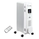 HOMCOM 1630W White Oil Filled Radiator, 7 Fin Portable Heater W/ Timer Remote Control
