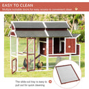 PawHut 207cm Wooden Chicken Coop Hen House