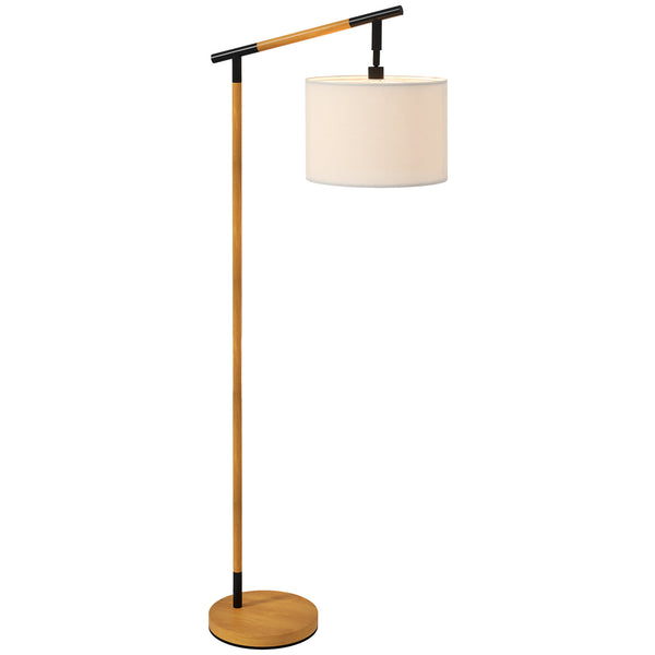 HOMCOM Modern Floor Lamps For Living Room With Rotating Lampshade, Standing Lamp For Bedroom, LED Bulb Included, Brown