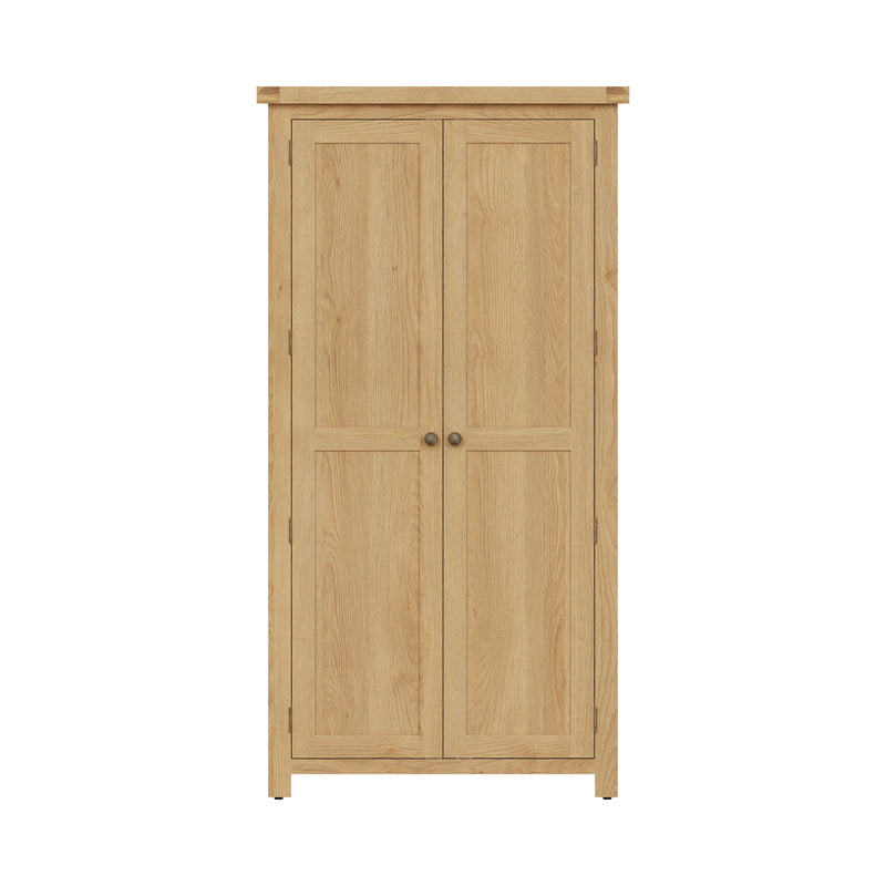 Tunbridge 2 Door Wardrobe - Medium Oak Finish