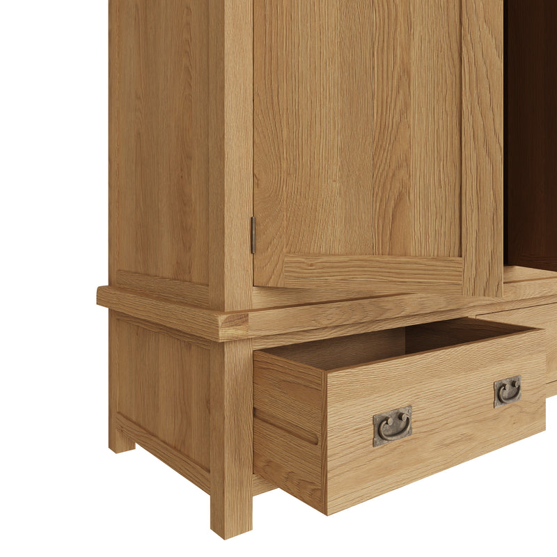 Tunbridge Oak Wardrobe 3 Door with Mirror 149 x 57 x 200 cm