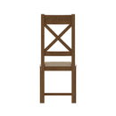 Tunbridge Pair of Oak Finish Upholstered Cross Back Chair