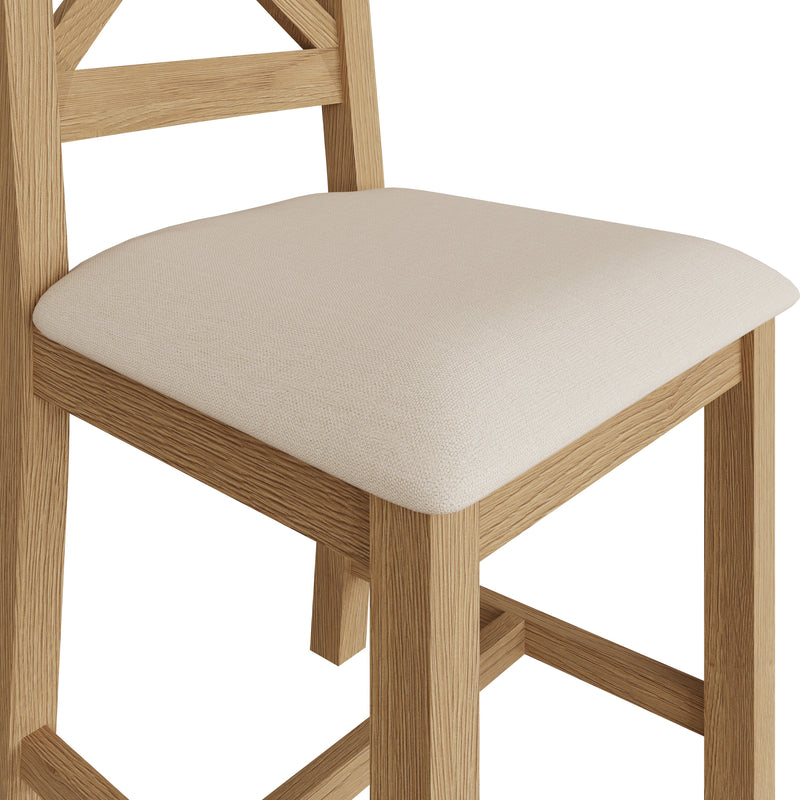 Tunbridge Pair of Oak Finish Upholstered Cross Back Chair