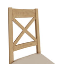 Tunbridge Pair of Oak Finish Upholstered Cross Back Chair