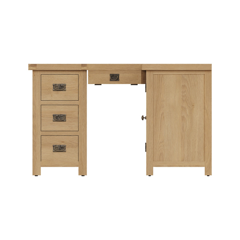 Tunbridge Oak Corner Computer Desk 131.6 x 132 x 80 cm