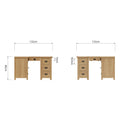 Tunbridge Oak Corner Computer Desk 131.6 x 132 x 80 cm