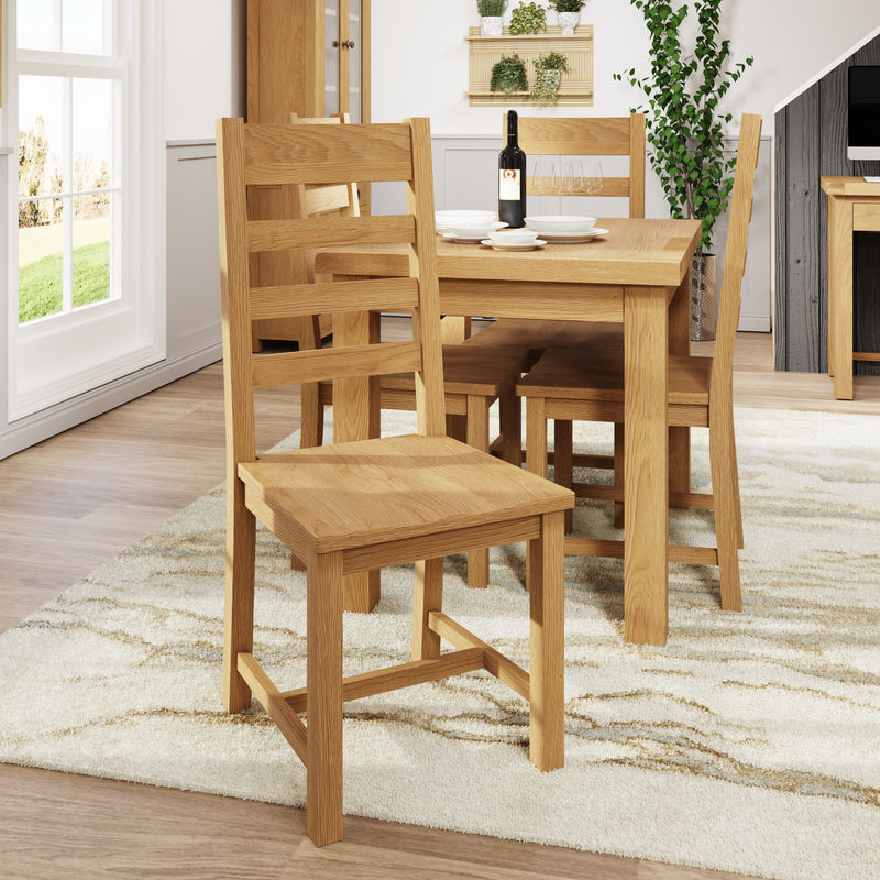 Tunbridge Pair of Oak Finish Ladder Back Chair