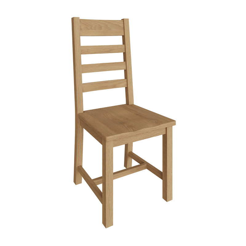 Tunbridge Pair of Oak Finish Ladder Back Chair