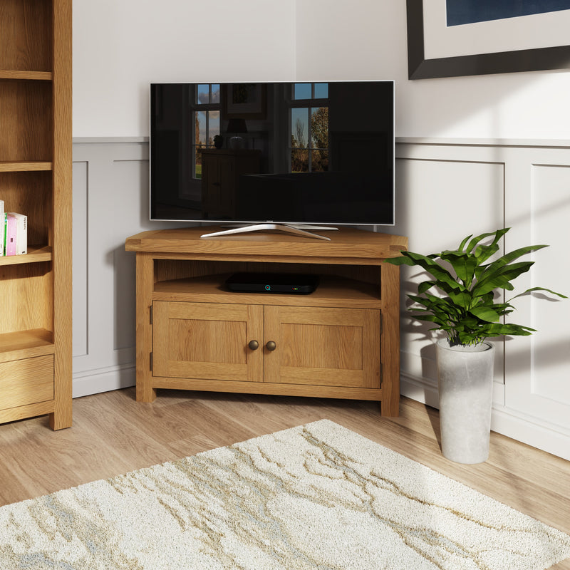 Tunbridge Oak Corner TV Unit  100 x 50 x 60 cm