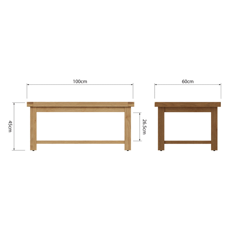 Tunbridge Oak Coffee Table  100 x 60 x 45 cm