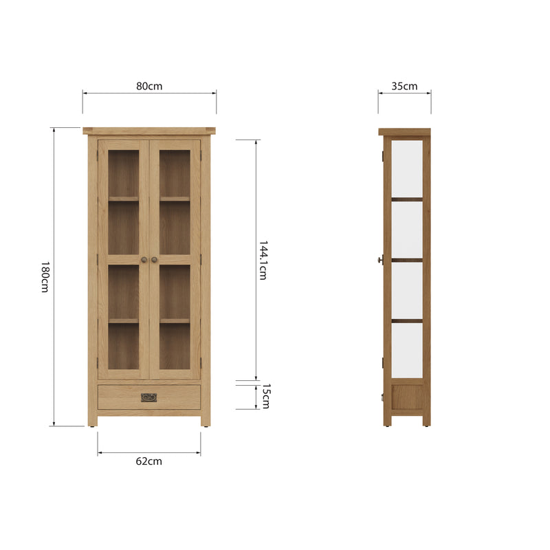 Tunbridge Display Cabinet 80 x 35 x 180 cm