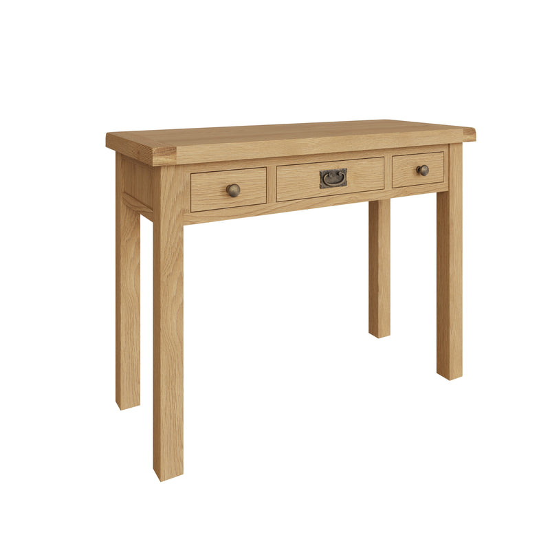 Tunbridge Oak Dressing Table with 3 Drawers 110 x 45 x 83 cm