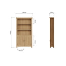 Tunbridge Oak Bookcase Large 100 x 30 x 180 cm