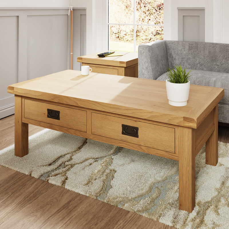 Tunbridge Oak Coffee Table Large 120 x 70 x 45 cm