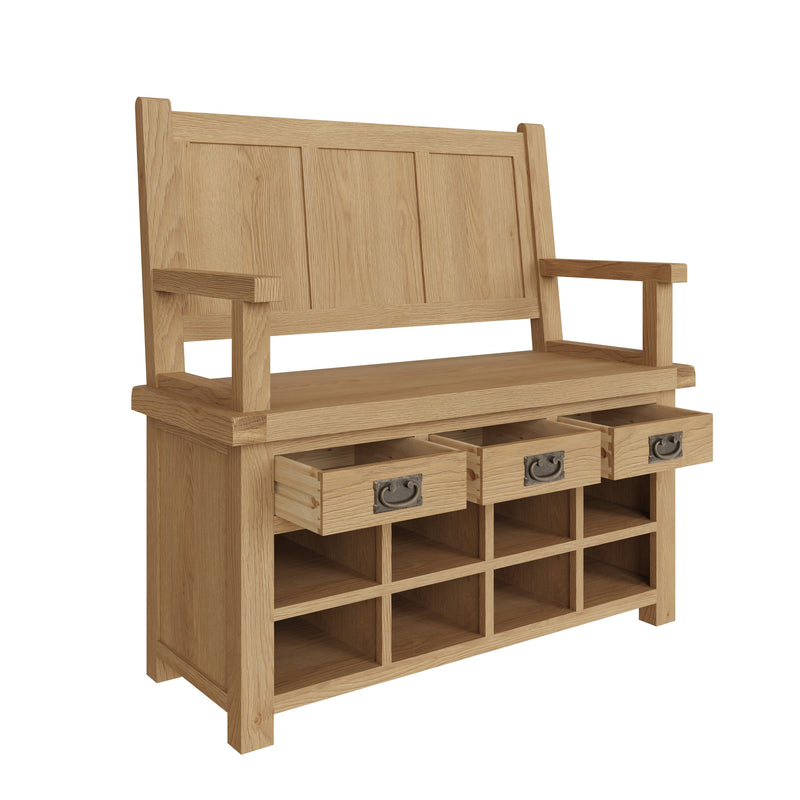 Tunbridge Oak Monks Bench 110 x 48 x 110 cm
