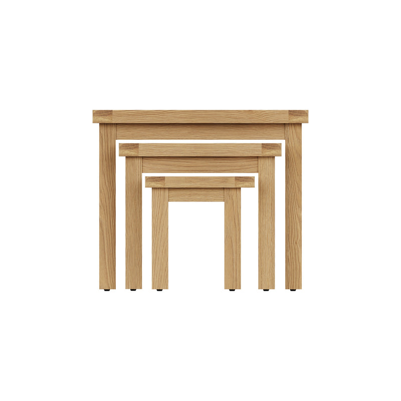 Tunbridge Oak Nest of 3 Tables 65 x 42 x 54 cm