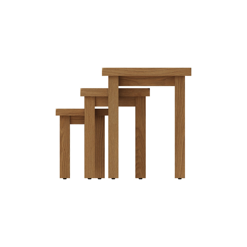 Tunbridge Oak Nest of 3 Tables 65 x 42 x 54 cm