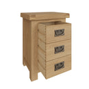 Tunbridge Oak Bedside Table with 3 Drawers 42 x 35 x 58 cm