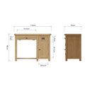 Tunbridge Oak Computer Desk Single 110 x 50 x 80 cm