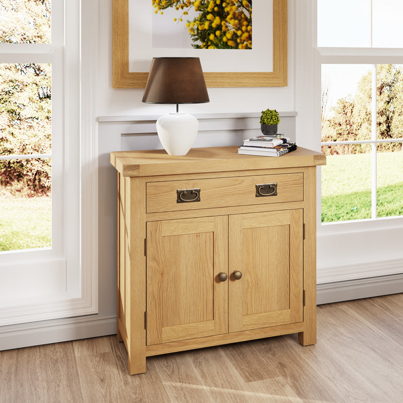 Tunbridge Oak Sideboard Small 2 Door 1 Drawer 85 x 35 x 80 cm