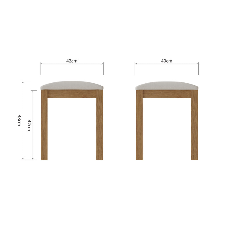 Tunbridge Oak Stool 42 x 35 x 48 cm