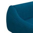 PawHut Dog Sofa Bed Raised Couch with Wooden Frame and Soft Cushion, Blue