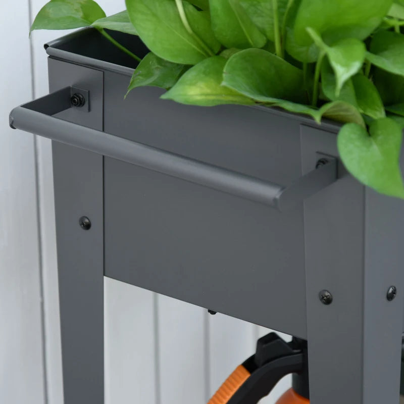 Outsunny Raised Garden Bed with Wheels and Bottom Shelf Outdoor 104 x 39 x 80cm