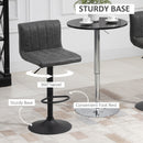 HOMCOM Adjustable Barstools Set Of 2, Swivel Counter Bar Chairs, Bar Stools With Footrest, PU Leather, Gas Lift, Grey