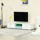 HOMCOM TV Stand High Gloss with LEDs 160cm - White