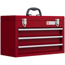 DURHAND Lockable 3 Drawer Tool Chest With Ball Bearing Slide Drawers Red