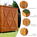 Outdoor Garden Shed with Double Door Brown - 160cm x 139cm x 75cm