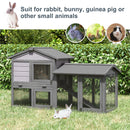 Pawhut Two Level Grey Rabbit Hutch