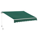 Outsunny Manual Retractable Awning Garden Shelter Canopy 3 x 2m Green