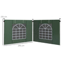 Outsunny 3x3(m) or 3x6m Pop Up Gazebo Side Panels Replacement, 2 Pack, Green
