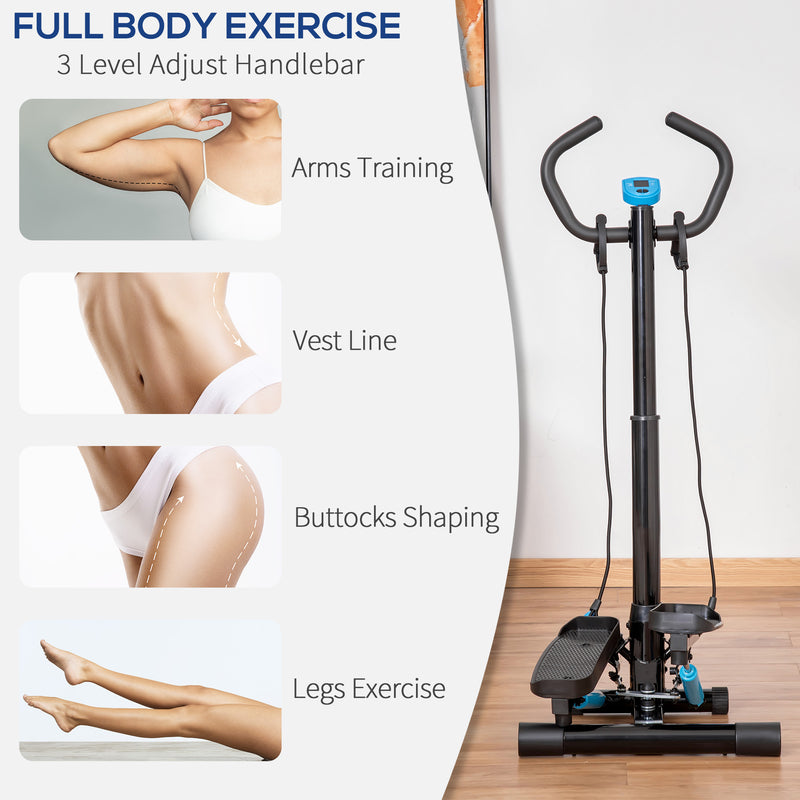 HOMCOM Adjustable Twist Stepper Step Machine For Home Gym Aerobic Workout