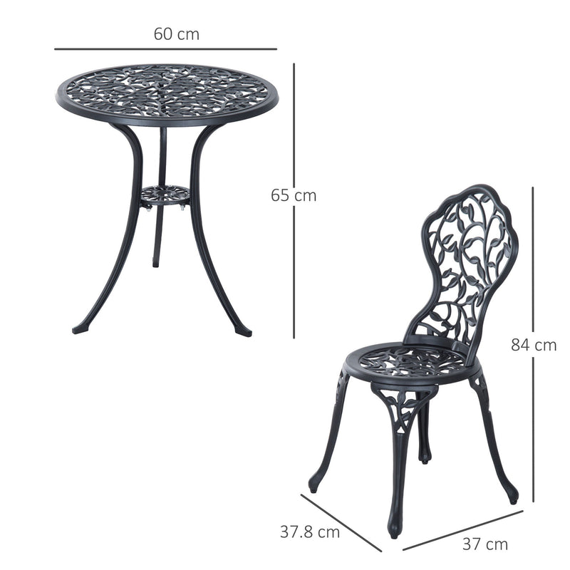 Outsunny Garden Coffee Set - Black
