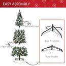 HOMCOM Christmas Tree Slim 6' with Pinecones and Berries