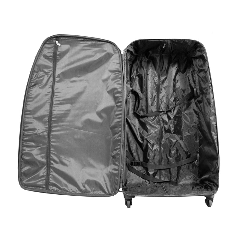 Suitcase with discount garment rack inside