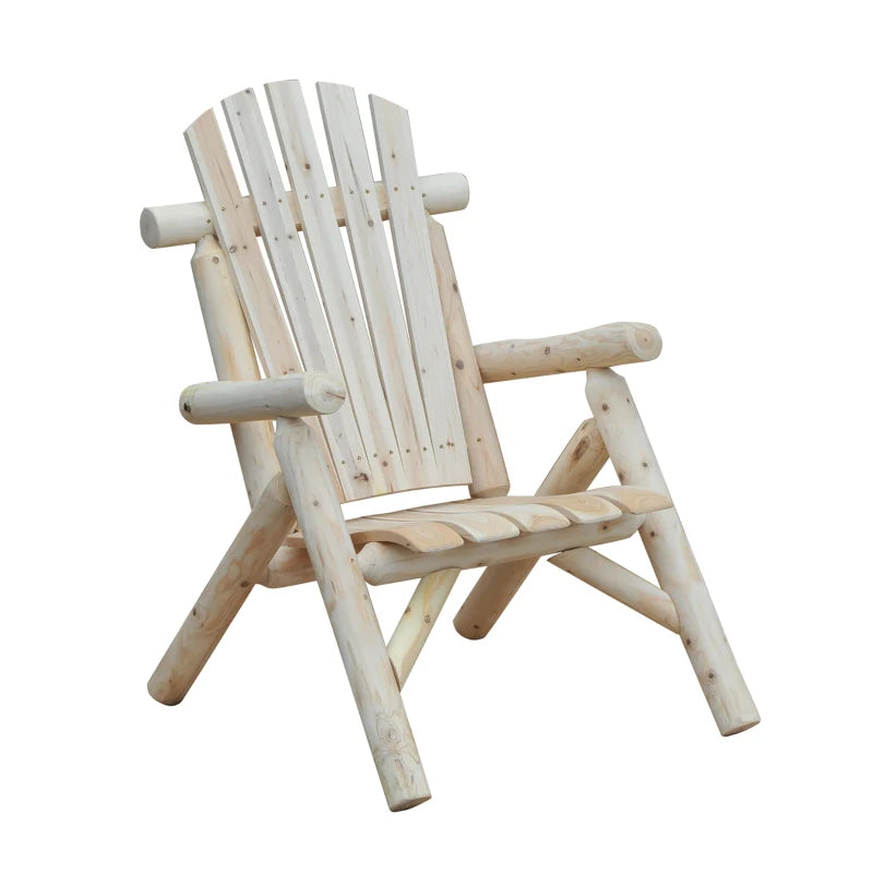 Outsunny Adirondack Chair -Natural Wood