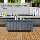 Outsunny Rattan Coffee Table - Brown