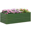 Outsunny Galvanised Steel Outdoor Raised Bed w/ Reinforced Rods, Green