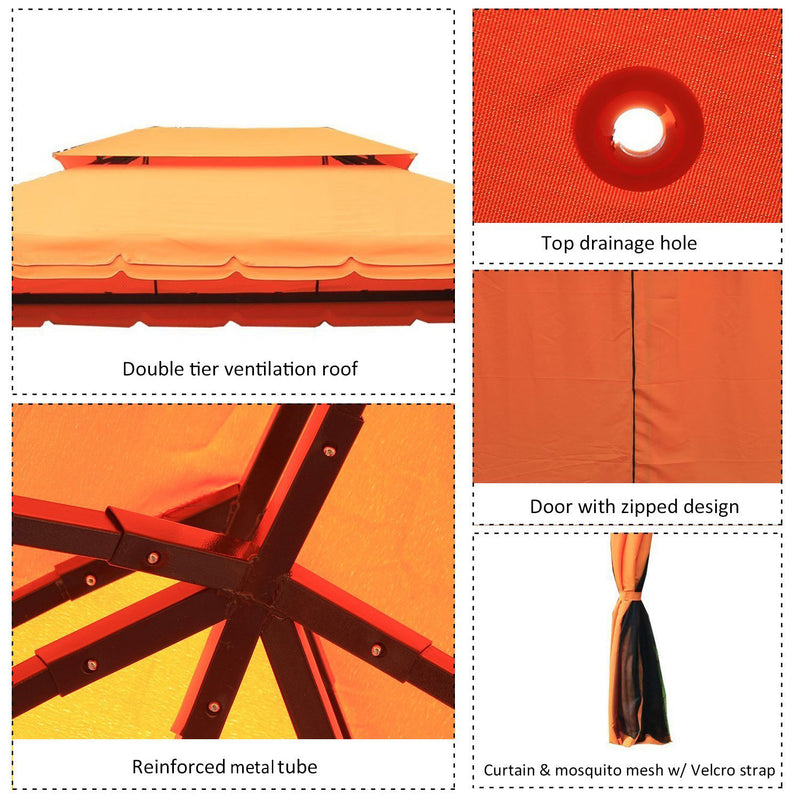 Outsunny Garden Gazebo - Orange