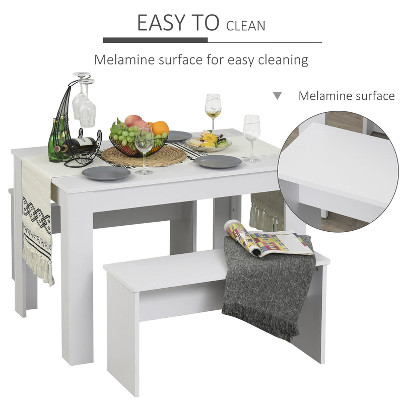 HOMCOM Bench  Dining Set - White